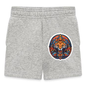 Tigre Mandala Coloré - Short Bébé - gris chiné - Devant