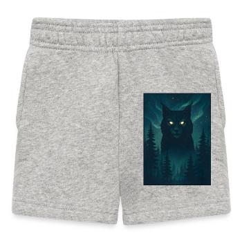 Nordwolf im Nordlicht - Baby Shorts - Grau meliert - Vorne