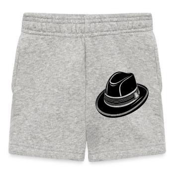 Gangster Hat - Baby Shorts - heather grey - Front