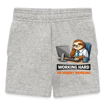 Paresseux au bureau : Mème du travail dur - Short Bébé - gris chiné - Devant