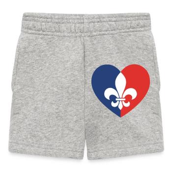 Tricolor heart and fleur-de-lis - Baby Shorts - heather grey - Front