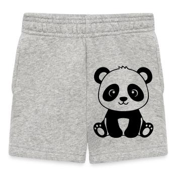 Bébé Panda mignon – Noir & Blanc - Short Bébé - gris chiné - Devant
