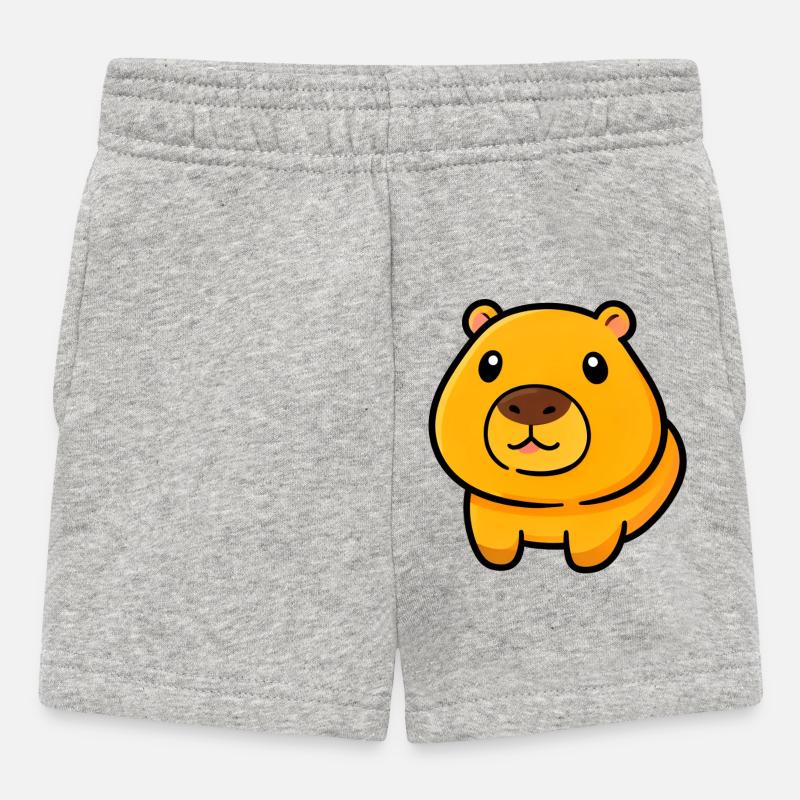 Illustration de la mascotte de l’ours potelé - Short Bébé - gris chiné