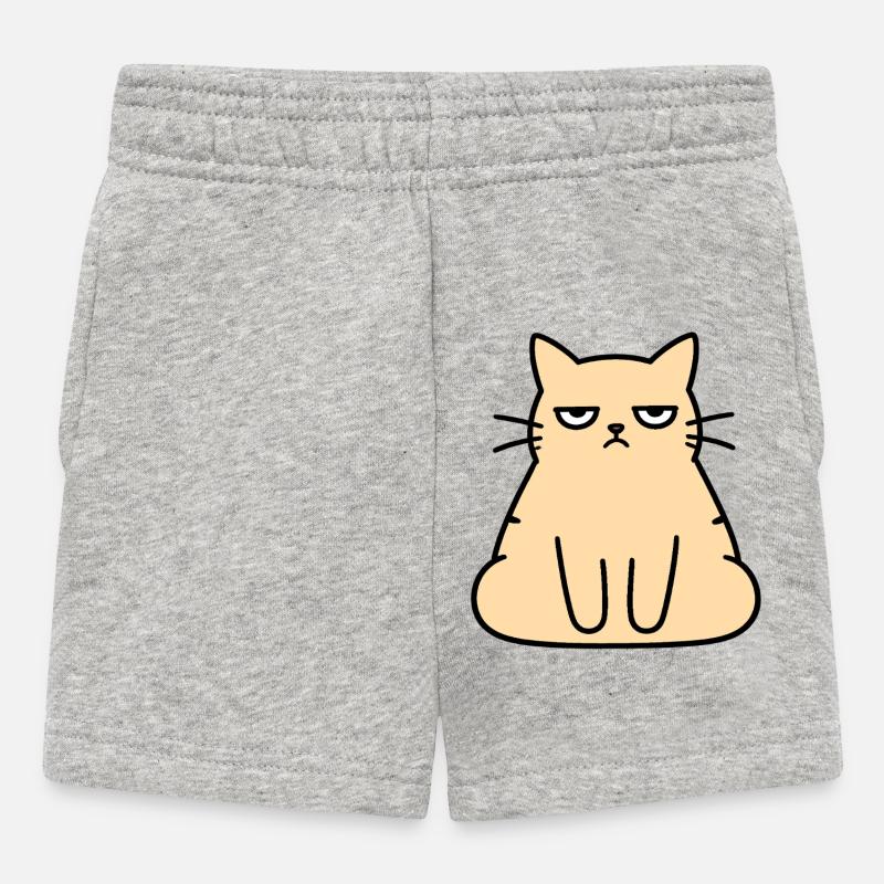 Chat du Salon Grognon - Short Bébé - gris chiné
