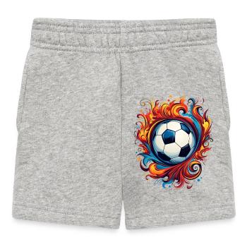 Foot Football Ballon Joueur Supporter équipe sport - Short Bébé - gris chiné - Devant