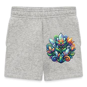 Kristallmandala Blütenzauber mechanische Blumen - Baby Shorts - Grau meliert - Vorne