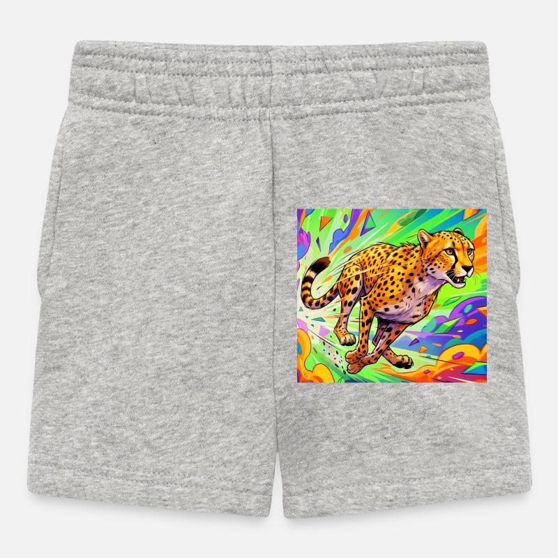 guépard - Short Bébé - gris chiné