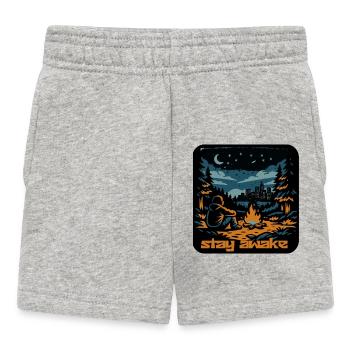 Bleib wach Lagerfeuernacht - Baby Shorts - Grau meliert - Vorne