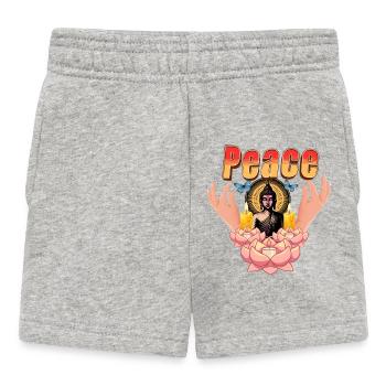 Peaceful Buddha Lotus - série Paix et Amour - Short Bébé - gris chiné - Devant