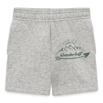 Wanderlust Mountain Outdoor Travel Design - Baby Shorts - heather grey - Front
