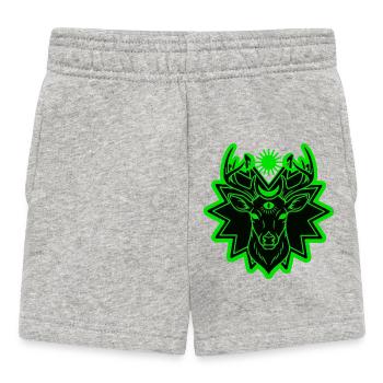 Mystic Deer: Wächter der geometrischen Natur - Baby Shorts - Grau meliert - Vorne