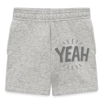yes cheer beam design - Baby Shorts - heather grey - Front