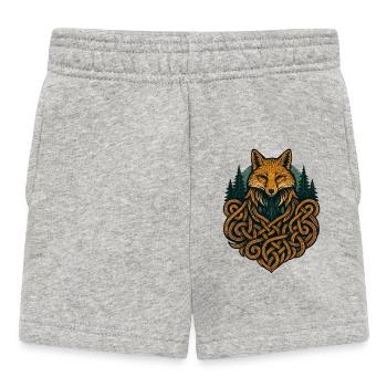 Fuchs im Knotenkunstwald - Baby Shorts - Grau meliert - Vorne
