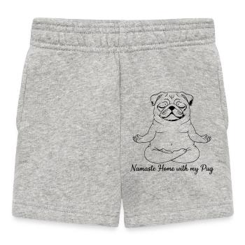 Namaste Home With My Pug Yoga - Baby Shorts - heather grey - Front
