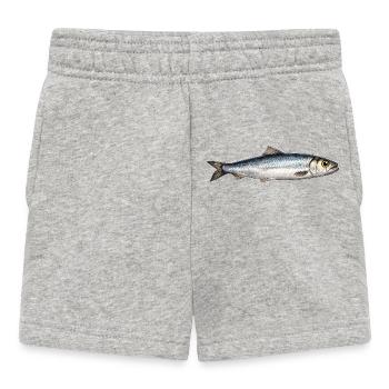 Silberner Flussfisch Illustration - Baby Shorts - Grau meliert - Vorne