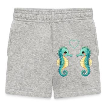Deux paires d’hippocampes - Short Bébé - gris chiné - Devant