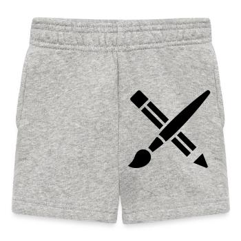 Brush, Pencil, Crafting, Art Icon - Baby Shorts - heather grey - Front