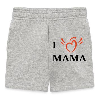Ich liebe Mama - Baby Shorts - Grau meliert - Vorne