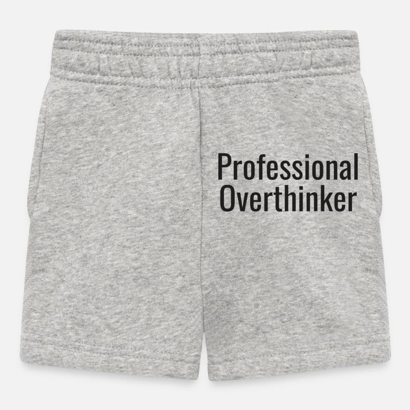 Overthinker tee | Funny Anxiety Gift - Baby Shorts - heather grey