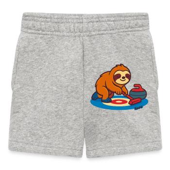 Rollend Faultier auf Besen - Baby Shorts - Grau meliert - Vorne