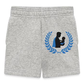 Logo de la couronne Père Bébé Fier - Short Bébé - gris chiné - Devant