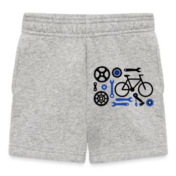 Coole Fahrrad Werkzeug Teile Set - Baby Shorts - Grau meliert - Vorne