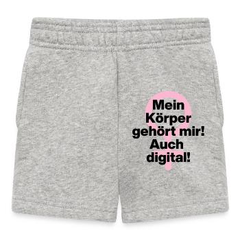 MEIN KÖRPER GEHÖRT MIR, AUCH DIGITAL! ♀ GIRLPOWER - Baby Shorts - Grau meliert - Vorne