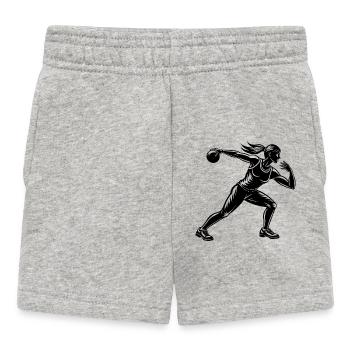 Fille lanceuse du poids pour l’athlétisme - Short Bébé - gris chiné - Devant