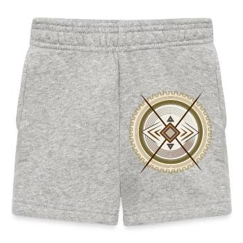 Emblème tribal, Mandala géométrique - Short Bébé - gris chiné - Devant