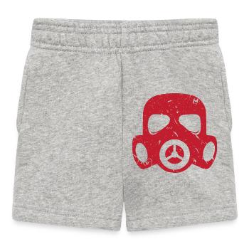 Grunge Gas Mask Nuclear Radioactive Particulate Matter - Baby Shorts - heather grey - Front
