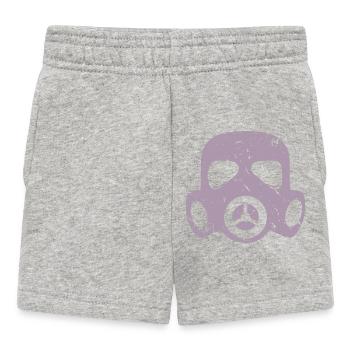 Grunge Gas Mask Nuclear Radioactive Particulate Matter - Baby Shorts - heather grey - Front
