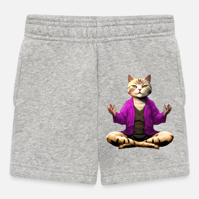 Chat Yogi - Short Bébé - gris chiné