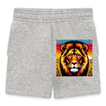 lion - Baby Shorts - heather grey - Front