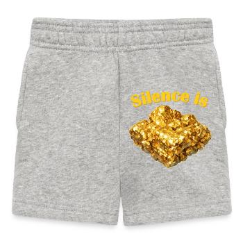Schweigen ist ein goldener Klumpen - Baby Shorts - Grau meliert - Vorne