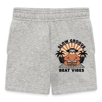 Paresseux Sloth Bongo Slow Groove Beat Vibes - Short Bébé - gris chiné - Devant