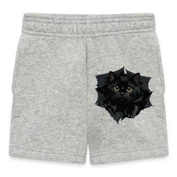 Chat noir par Tranchant - Short Bébé - gris chiné - Devant