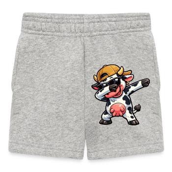 Dabbing Cow - Baby Shorts - heather grey - Front
