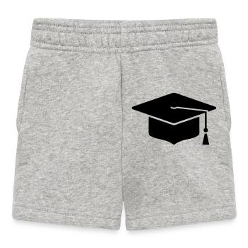 PhD Hat Graduation Icon - Baby Shorts - heather grey - Front