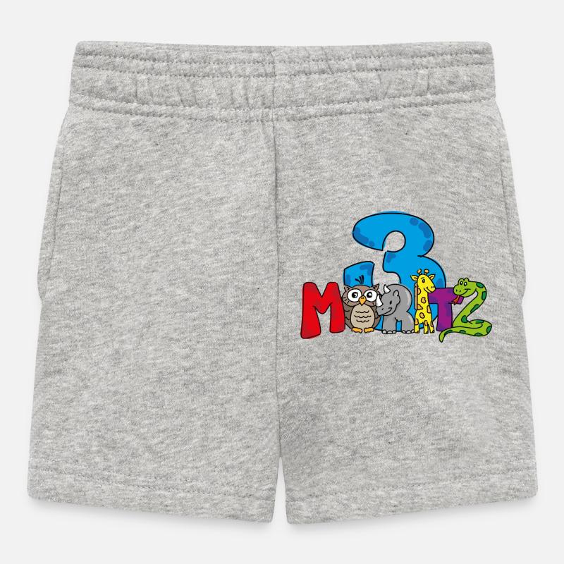 3e anniversaire de Moritz - Short Bébé - gris chiné