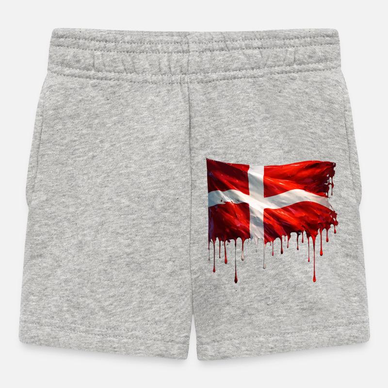 Drapeau danois couleur - Short Bébé - gris chiné