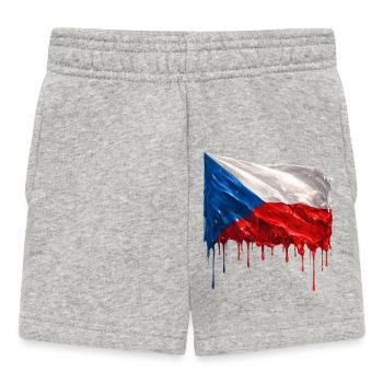 Drapeau tchèque couleur - Short Bébé - gris chiné - Devant