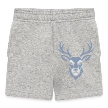 Blue Deer Head - Baby Shorts - heather grey - Front