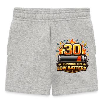 30 : Fonctionne à batterie faible - Short Bébé - gris chiné - Devant