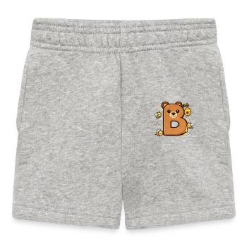 Honey Bear Lettre B - Short Bébé - gris chiné - Devant