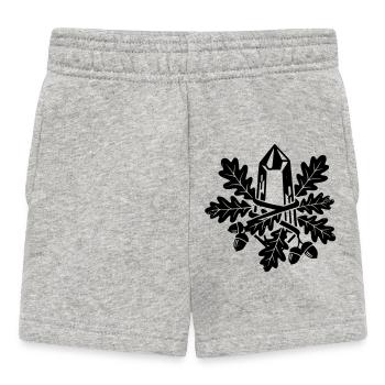 Crystal Oak Leaf Magic Forest - Baby Shorts - heather grey - Front