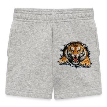 Perce du tigre sur les vêtements - Short Bébé - gris chiné - Devant
