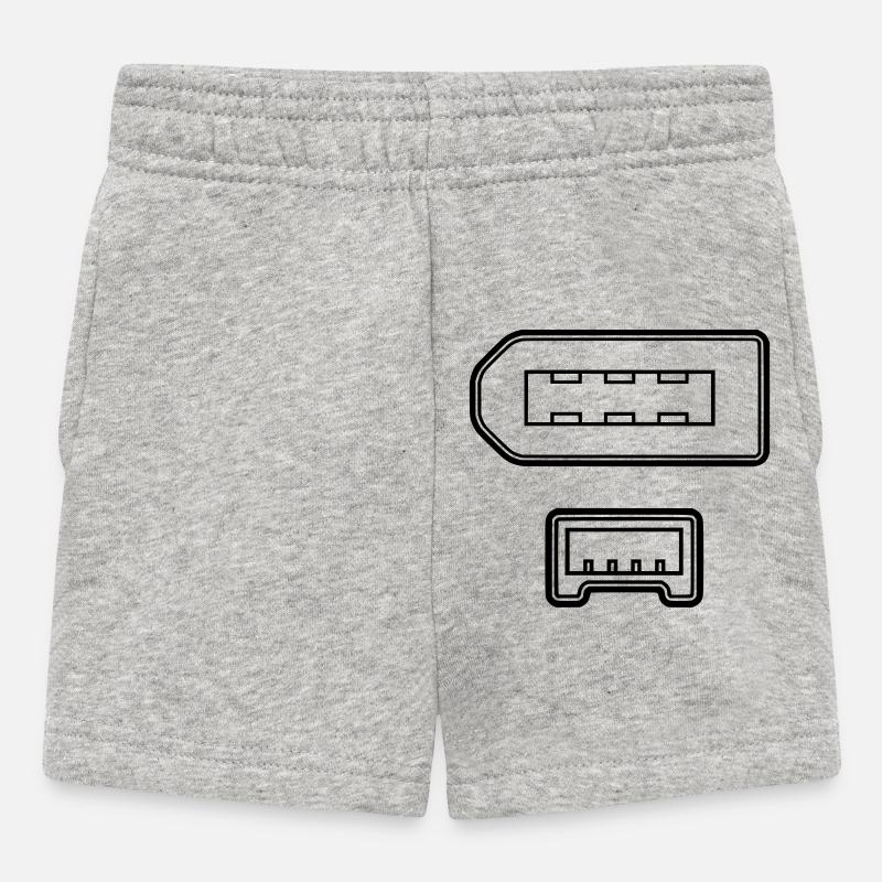 Connecteur fil de feu - Short Bébé - gris chiné