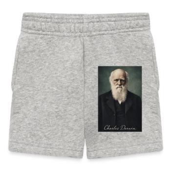 Charles Darwin Porträt - Baby Shorts - Grau meliert - Vorne