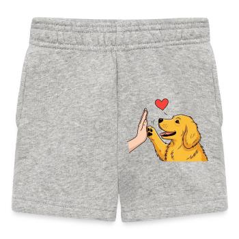 T-shirt Chien Golden Retriever High Five - Design  - Short Bébé - gris chiné - Devant