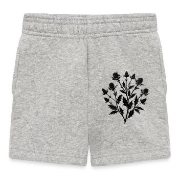 Schottischer Distelpflanzen-Zweigstrauß - Baby Shorts - Grau meliert - Vorne